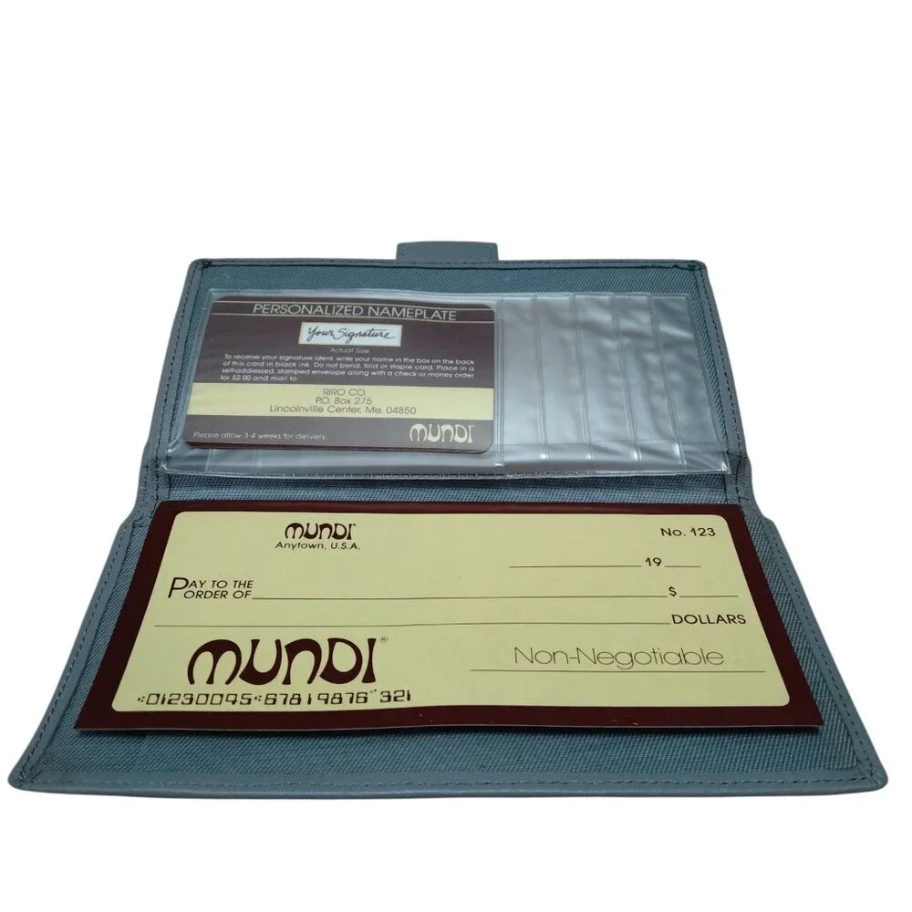 Women's Mundi Genuine Leather Wallet Gray Folding Classic Neutral New Old Stock
